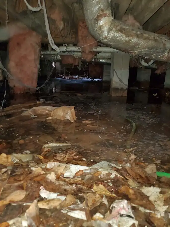 Crawl space flood assessment for Commercial Water Damage Restoration in Parkville