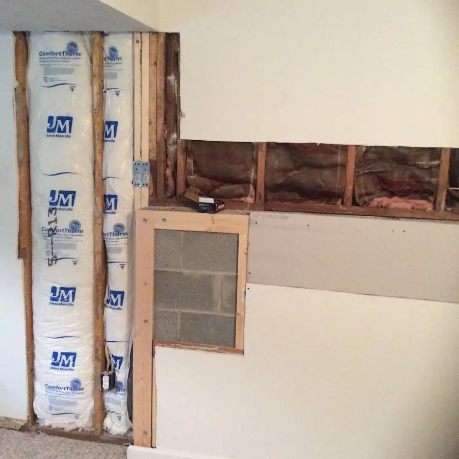 Wall insulation replacement during Contents Cleaning & Restoration in Parkville